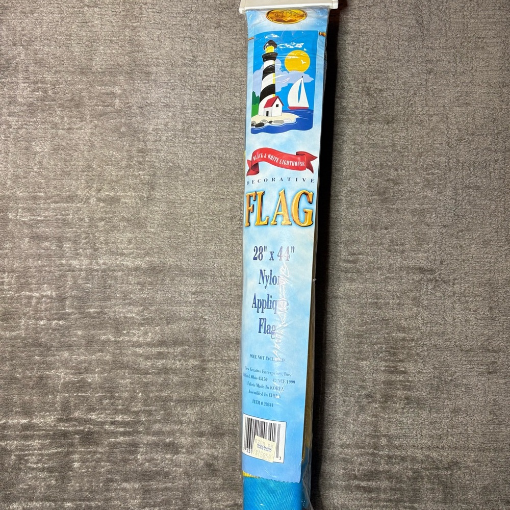 Lighthouse Sail Boat Beach Nylon Flag 28”x44” Sealed Vintage 1999 Sun Birds Sand